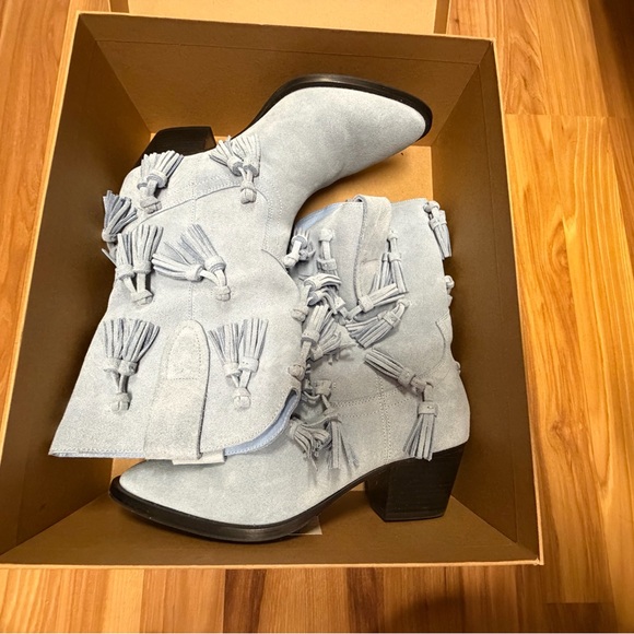 Charlotte Stone Powder Blue Boots - Picture 2 of 4